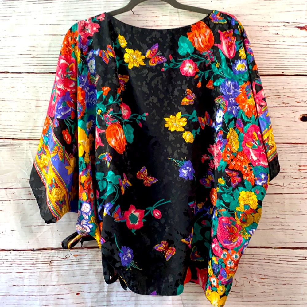 Vintage LA Chemise Floral Flutter Top Large - Picture 2 of 9